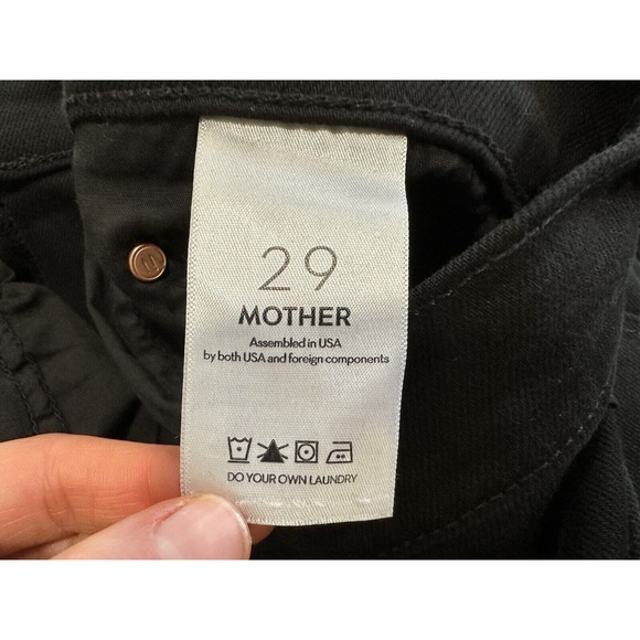 MOTHER The Dagger Flood Pitch Black Jeans Size 29 NWOT - Picture 9 of 10